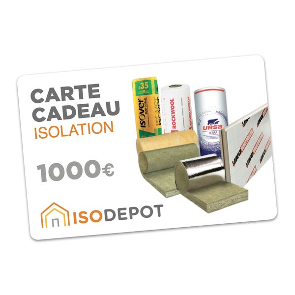 Photo de CARTE CADEAU ISOLATION ISODEPOT - VALEUR DE 1000€