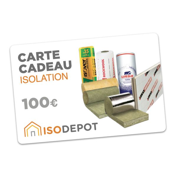 Photo de CARTE CADEAU ISOLATION ISODEPOT - VALEUR DE 100€